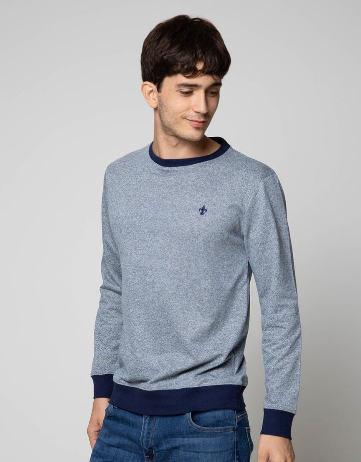 Details Solid Siro Blocking Sweatshirt With Small Embro