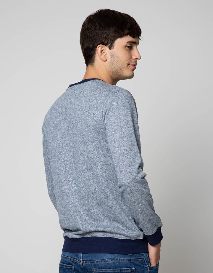 Details Solid Siro Blocking Sweatshirt With Small Embro