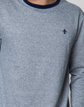Details Solid Siro Blocking Sweatshirt With Small Embro