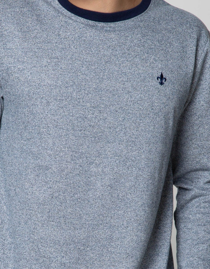Details Solid Siro Blocking Sweatshirt With Small Embro