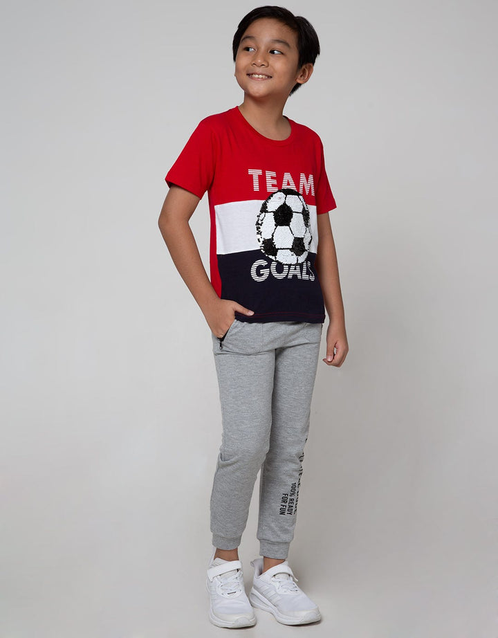 Little M Short Sleeve T-Shirt Cut N Sewn Sequin Ball