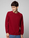 Details Sweatshirt Jumper Rneck Raglan Kombinasi Waffle
