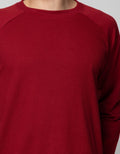 Details Sweatshirt Jumper Rneck Raglan Kombinasi Waffle