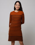 Nevada Long Sleeve Midi Dress Stripes