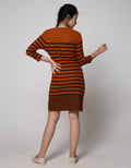 Nevada Long Sleeve Midi Dress Stripes