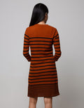 Nevada Long Sleeve Midi Dress Stripes