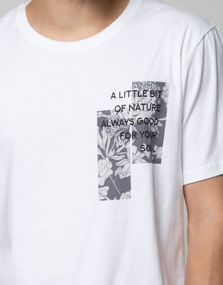 Nevada Short Sleeve T-Shirt Print Flower With Wording