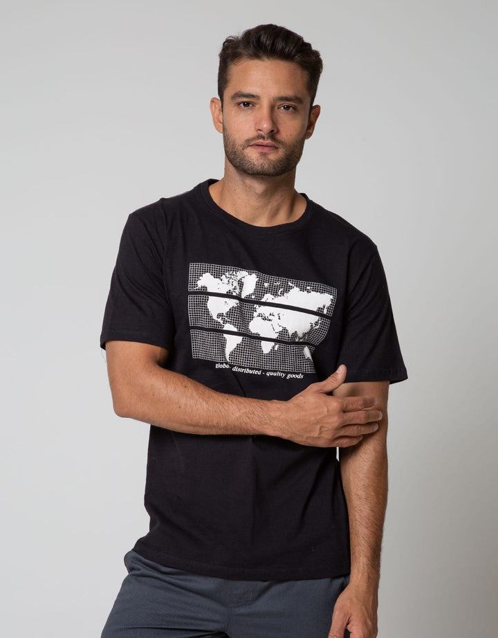 Nevada Short Sleeve T-Shirt Print World Map