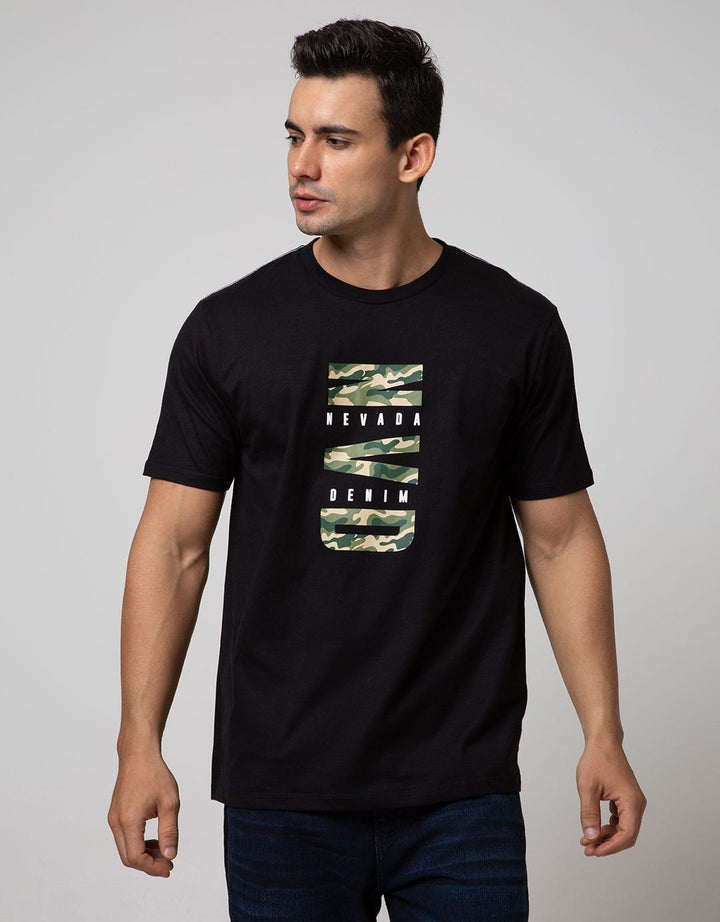 Nevada Short Sleeve T-shirt Print Army Background Horizontal