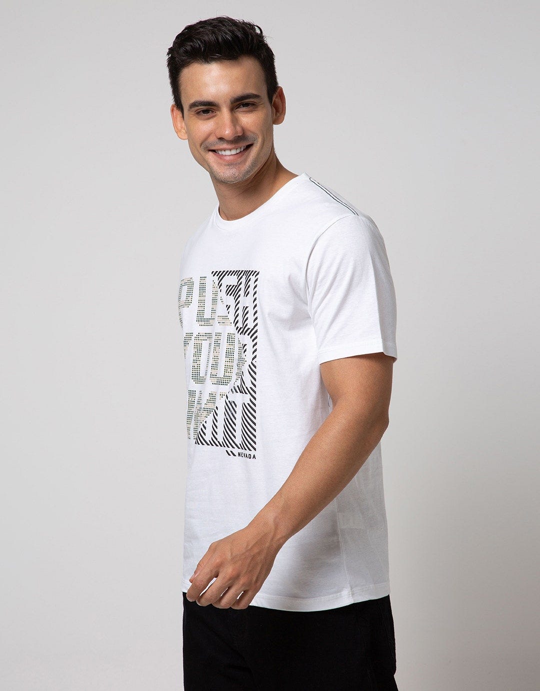 Nevada Short Sleeve T-shirt Print Army Background Push Your Limit