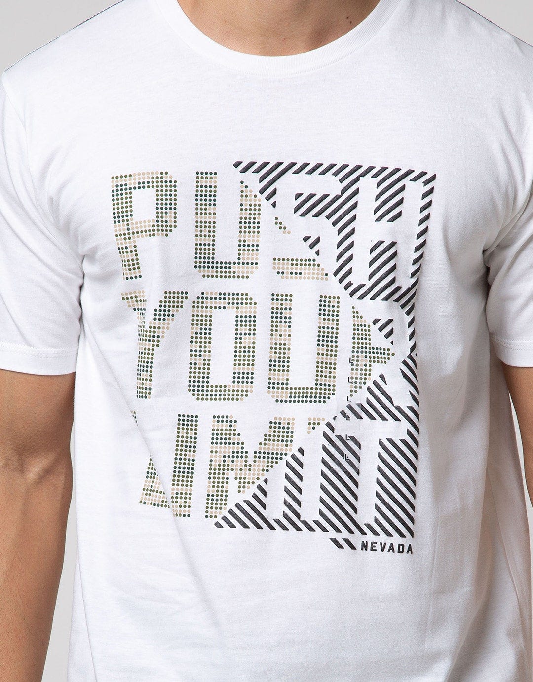 Nevada Short Sleeve T-shirt Print Army Background Push Your Limit