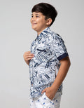 Nevada Kids Short Sleeve Shirt Fullprint Leaf