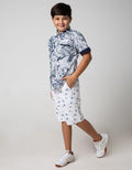 Nevada Kids Short Sleeve Shirt Fullprint Leaf