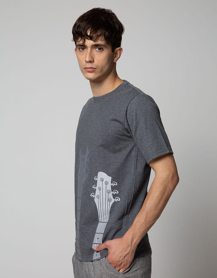 T Zone Short Sleeve T-Shirt Print Music Series Guitar