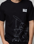 T Zone Short Sleeve T-Shirt Print Music Series Drum