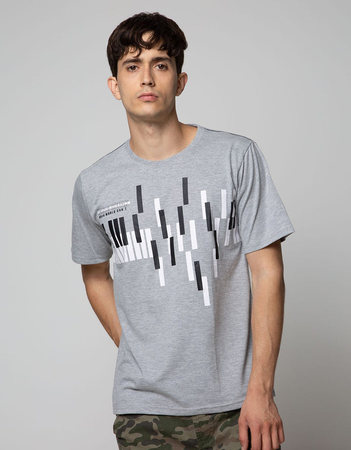T Zone Short Sleeve T-Shirt Print Music Series Piano