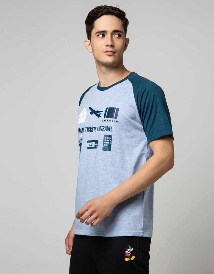 T Zone Short Sleeve Raglan T-Shirt Holiday Airline Ticket