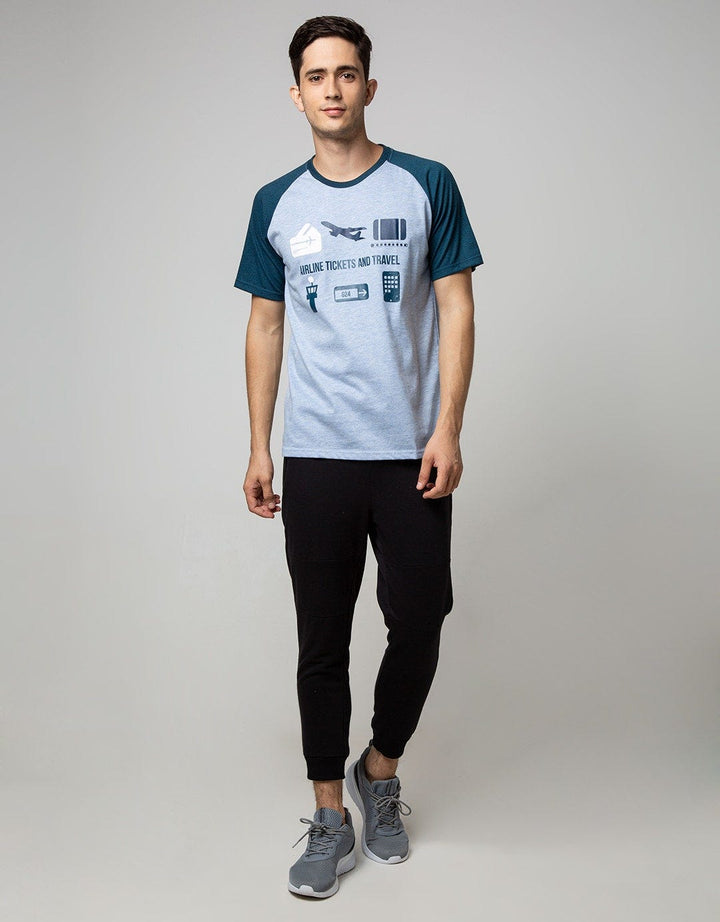 T Zone Short Sleeve Raglan T-Shirt Holiday Airline Ticket