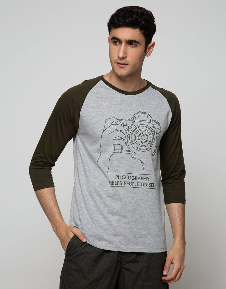 T Zone 3/4 Raglan T-Shirt Print Photography Help People