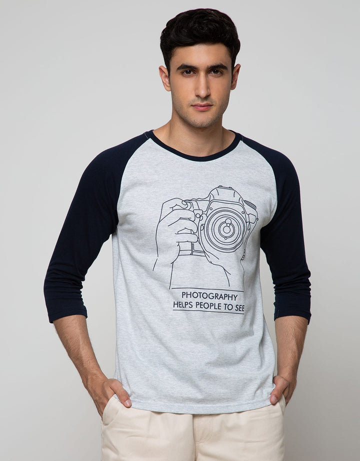 T Zone 3/4 Raglan T-Shirt Print Photography Help People