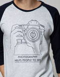 T Zone 3/4 Raglan T-Shirt Print Photography Help People
