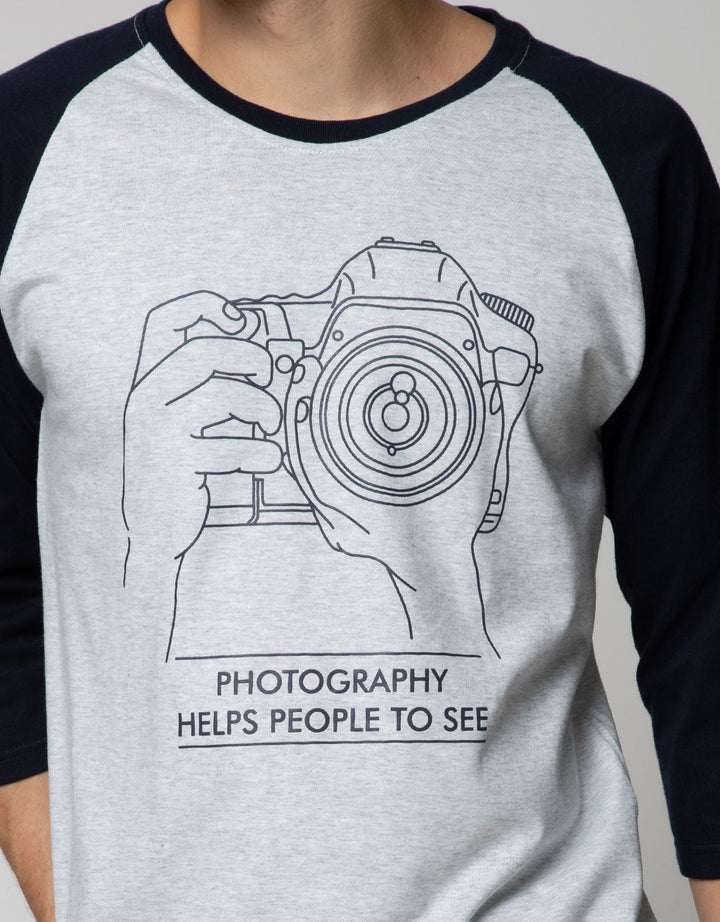 T Zone 3/4 Raglan T-Shirt Print Photography Help People