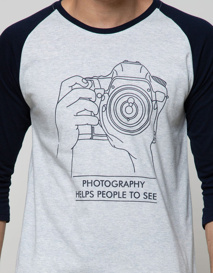 T Zone 3/4 Raglan T-Shirt Print Photography Help People