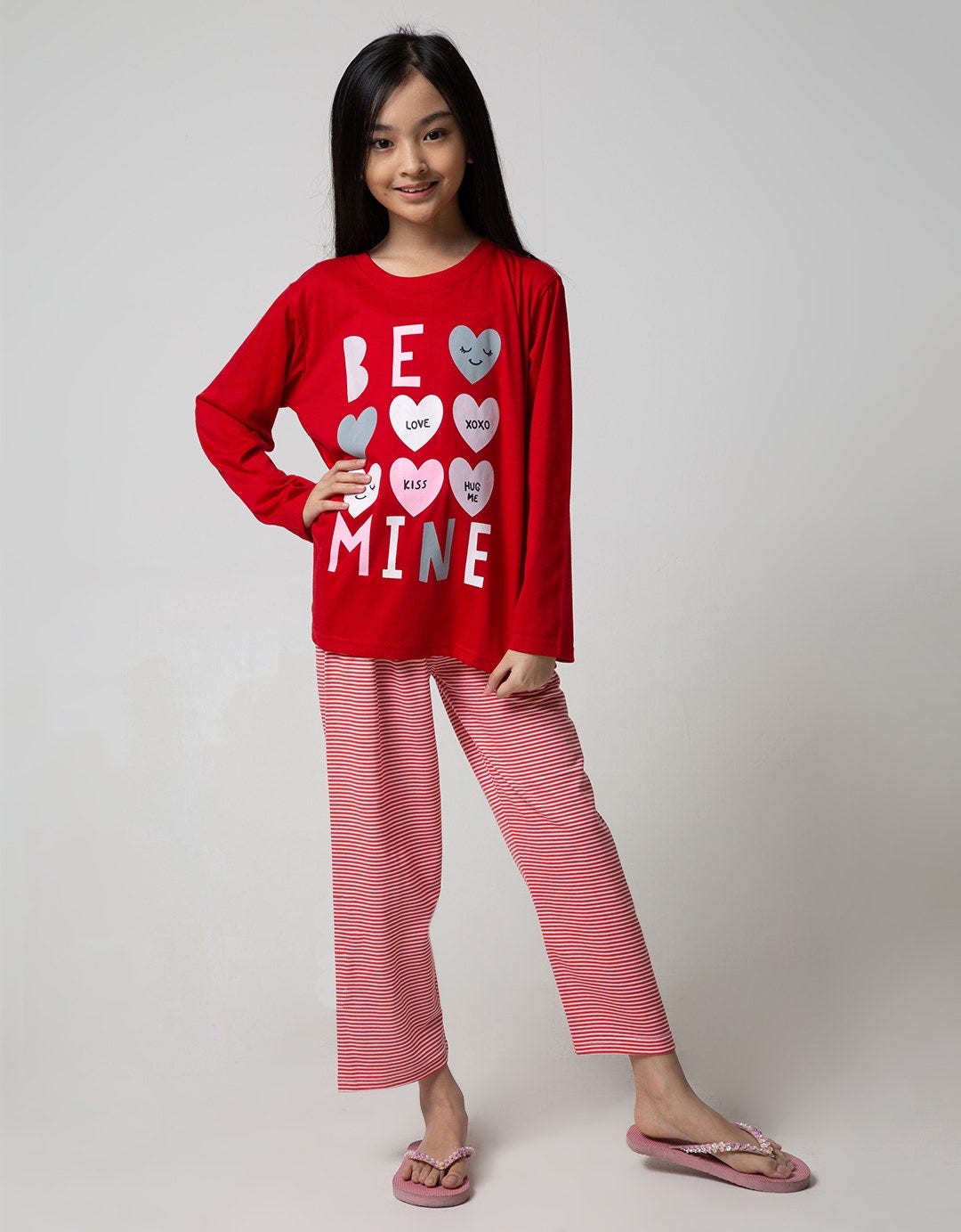 Kidz Too Top Bottom Set Piyama Long Sleeve Be Mine