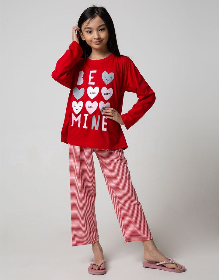Kidz Too Top Bottom Set Piyama Long Sleeve Be Mine