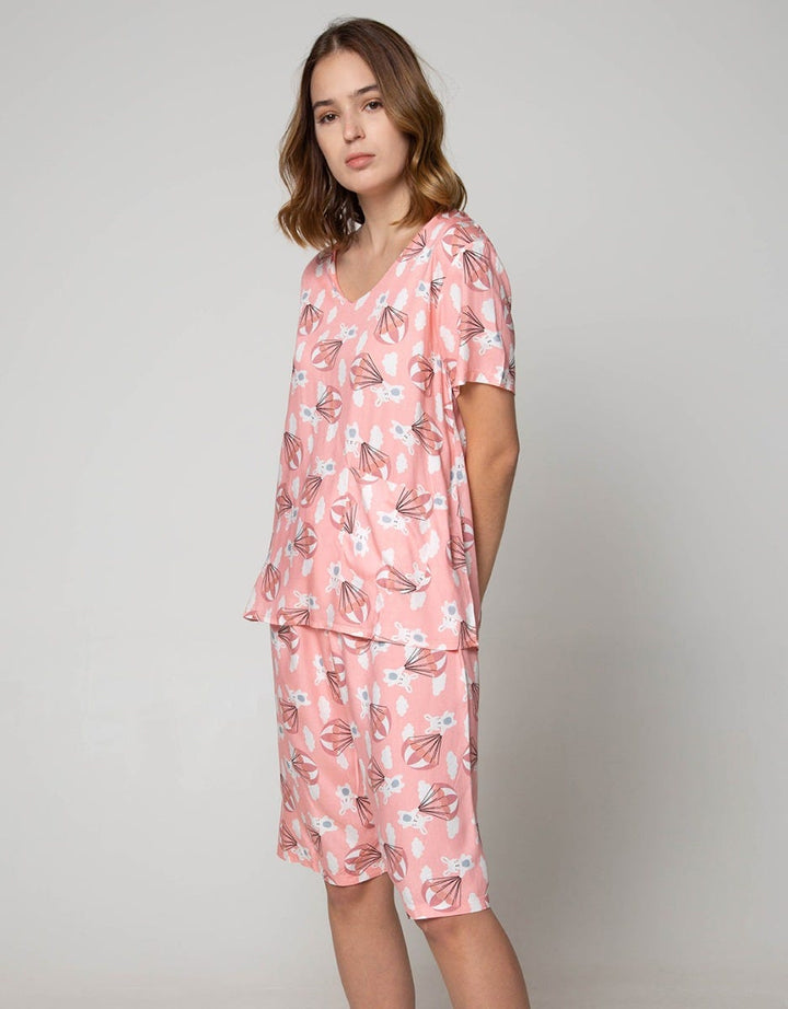 Nevada Sleepwear Pyjama Capri Bunny Sky