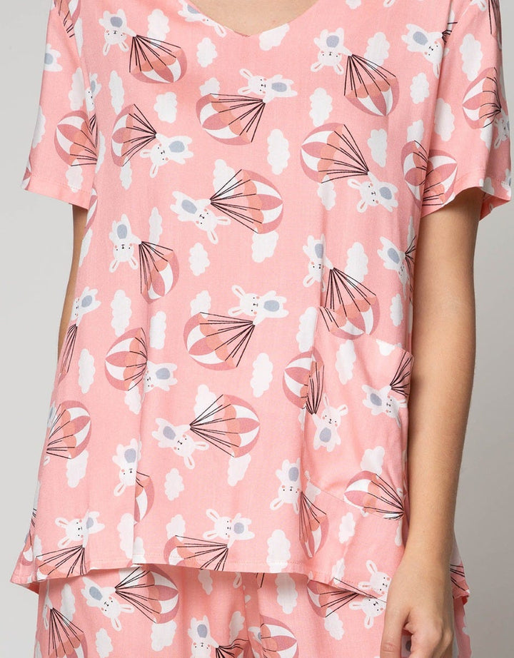 Nevada Sleepwear Pyjama Capri Bunny Sky