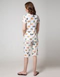 Nevada Short Sleeve Pyjama Capri Flower Crown
