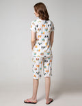 Nevada Short Sleeve Pyjama Capri Flower Crown