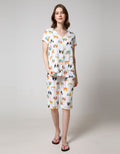 Nevada Short Sleeve Pyjama Capri Flower Crown