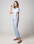 Nevada Short Sleeve Pyjama Pants Owl Carnation
