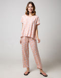 Nevada Short Sleeve Pyjama Pants Owl Carnation