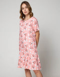 Nevada Sleepwear Ss Midi Dress Bunny Sky