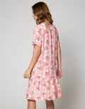 Nevada Sleepwear Ss Midi Dress Bunny Sky