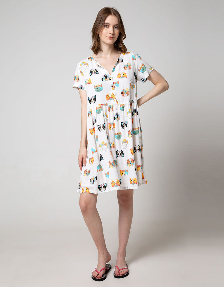 Nevada Short Sleeve Midi Dress Flower Crown