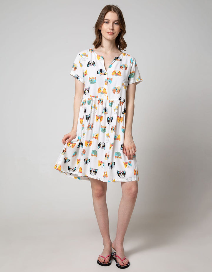 Nevada Short Sleeve Midi Dress Flower Crown
