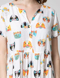 Nevada Short Sleeve Midi Dress Flower Crown