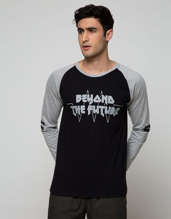T Zone Long Sleeve Raglan T-Shirt Print Beyond The Future