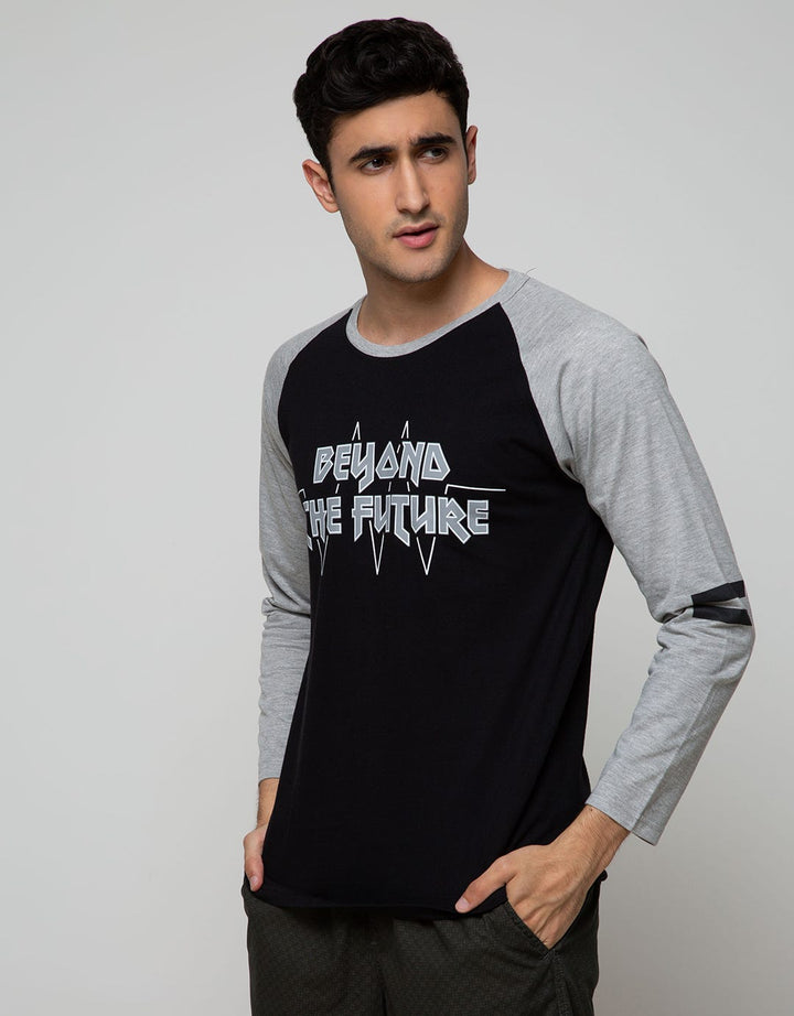 T Zone Long Sleeve Raglan T-Shirt Print Beyond The Future