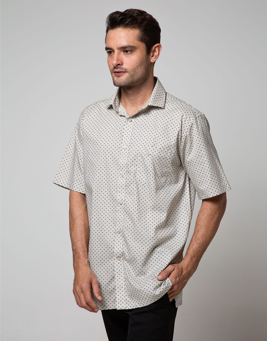 Cole Short Sleeve Shirt Print Regular Spread Collar