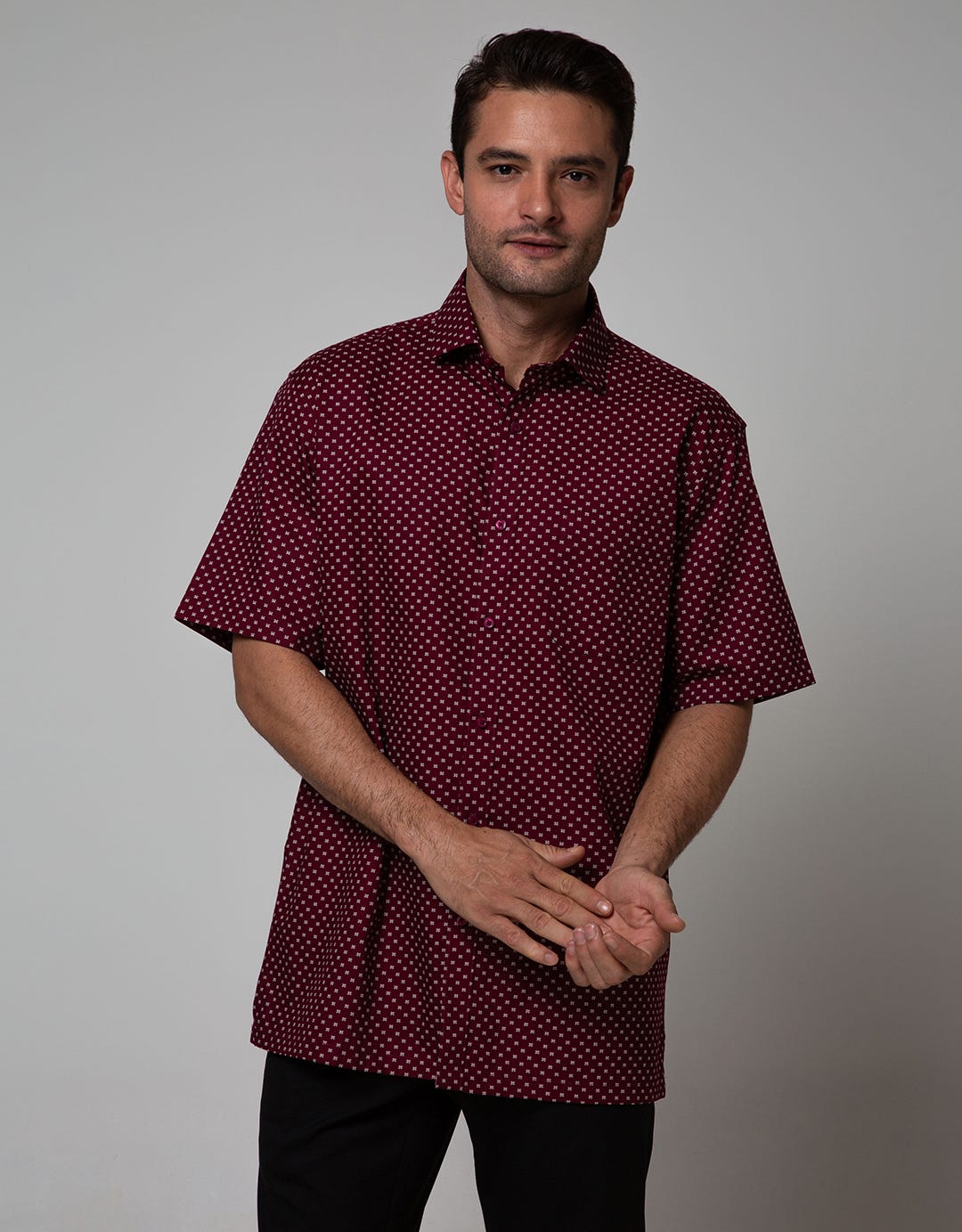 Cole Short Sleeve Shirt Print Regular Spread Collar