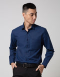 Cole Long Sleeve Shirt Solid Kt 1 Indigo Slim Point Collar