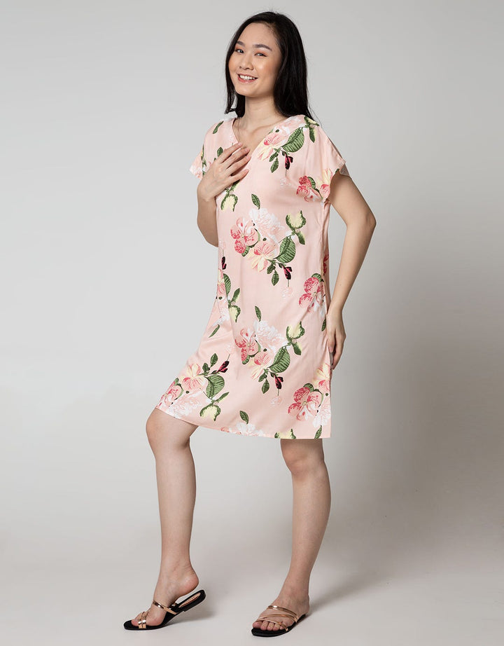 St. Yves Sleepwear Ss Midi Dress Blush Camelia