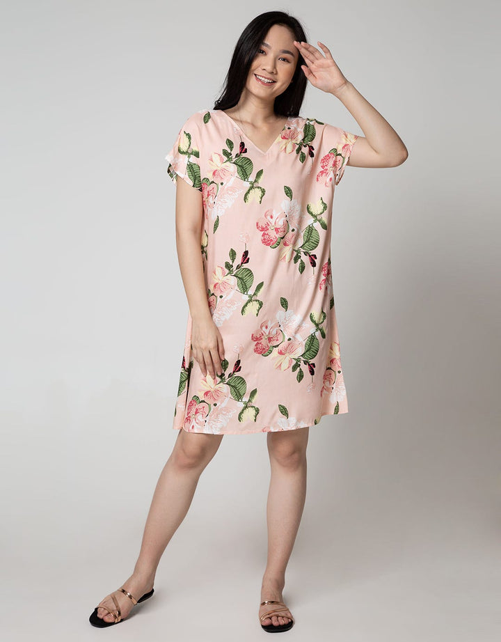 St. Yves Sleepwear Ss Midi Dress Blush Camelia