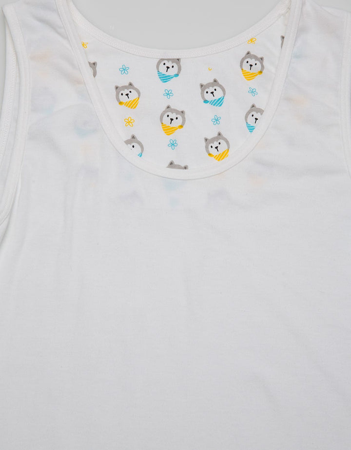 Nevada Underwear Singlet Print Back Yolk Husky