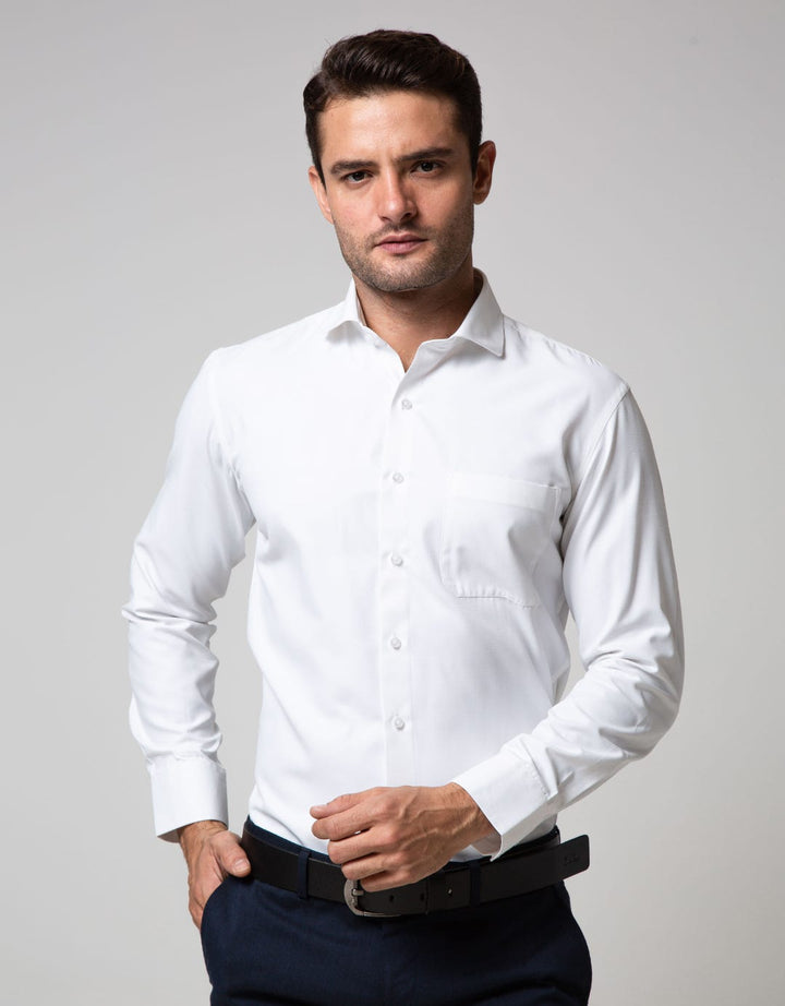 Stanley Adams Long Sleeve Shirt 312 Solid Slim Spread Collar
